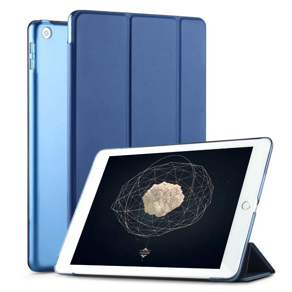 

Case for New iPad 9.7 inch 2017 2018 model A1822 A1823 A1893 Soft silicone bottom PU Leather Smart Cover Auto Sleeplim+film+pen