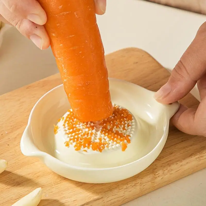 QX2E Manual Herb Grinder Fruit Vegetable Grater For Garlic Gingers And Baby Puree With Ergonomic Ceramic Construction