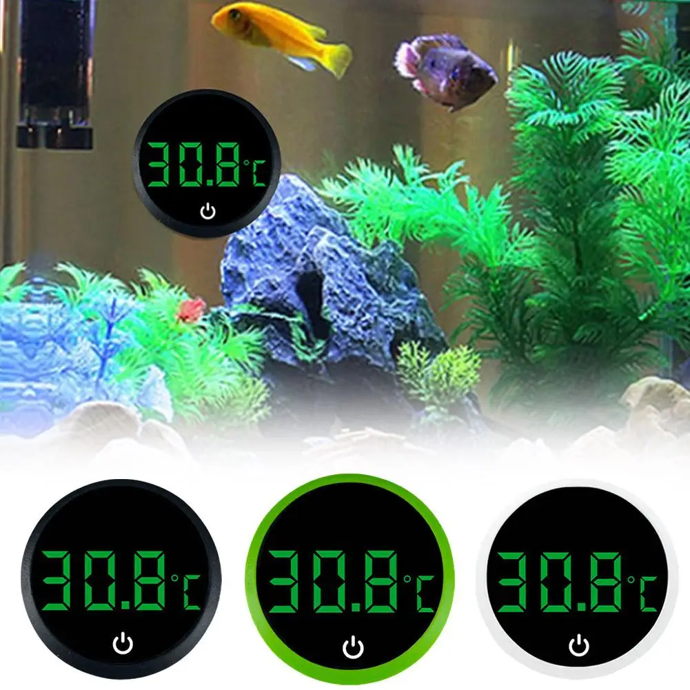 Termometer akuarium Digital, pengukur suhu Beberapa termometer dengan perekat LCD Digital untuk tangki ikan terarium Moni I4I3