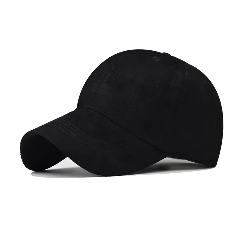 Neue Großhandel Wildleder Baseball Cap Herbst Winter für Männer Frauen Winter Solide Straße Hut Unisex Einstellbar Casual Plain Gorra Caps – Detail 5