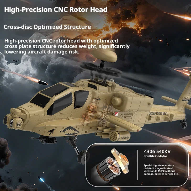 Neues Produkt auf Lager: Yuxiang F11-H Apache ferngesteuerter Hubschrauber GPS-Positionierungssimulationsmodellflugzeug