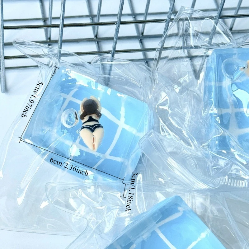 Jouets à presser bleus pour fête à la piscine, jouet créatif de forme carrée, soulagement du Stress du maltose, jouet de décompression à rebond lent, cadeaux pour enfants