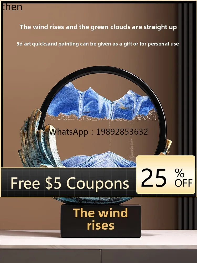 

Fengsheng Shui Quicksand Painting Ornament Light Luxury High-end Office Living Room TV Cabinet Wine Cabinet Decoration