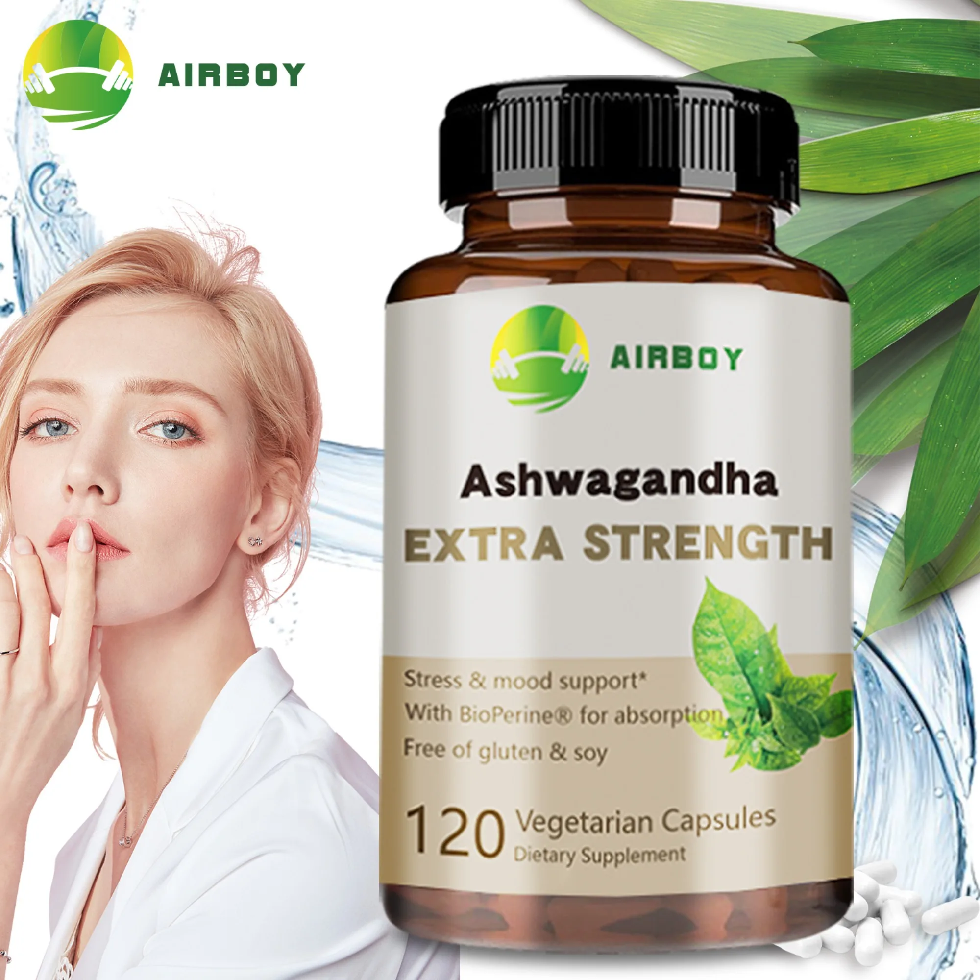 

Добавка Ashwagandha — улучшение здоровья сна, снятие стресса, фокуса, повышение мозга, пополнение энергии — 120 капсул