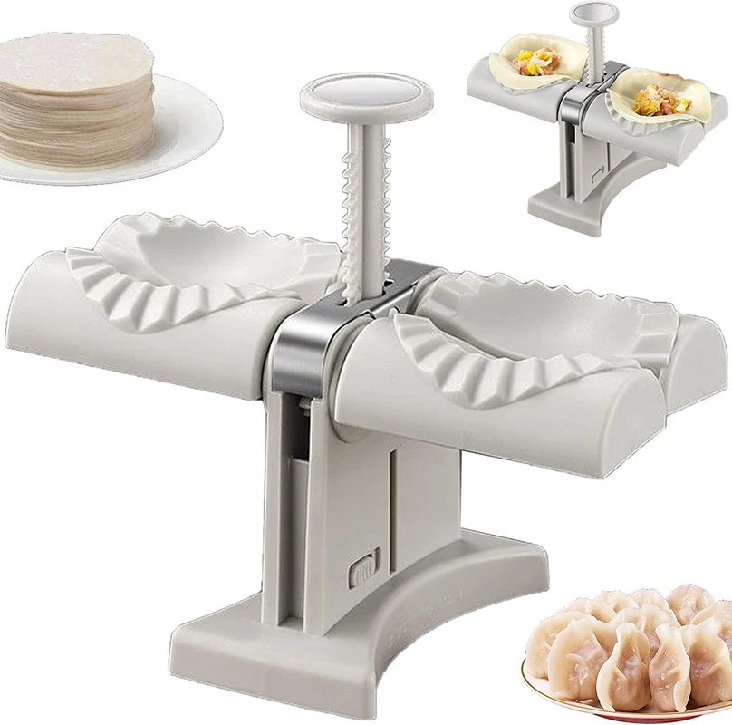 Dumplings Mold Double Head Press Fully Automatic Dumpling Machine DIY Empanadas Ravioli Mould Baking Accessories Kitchen Gadget