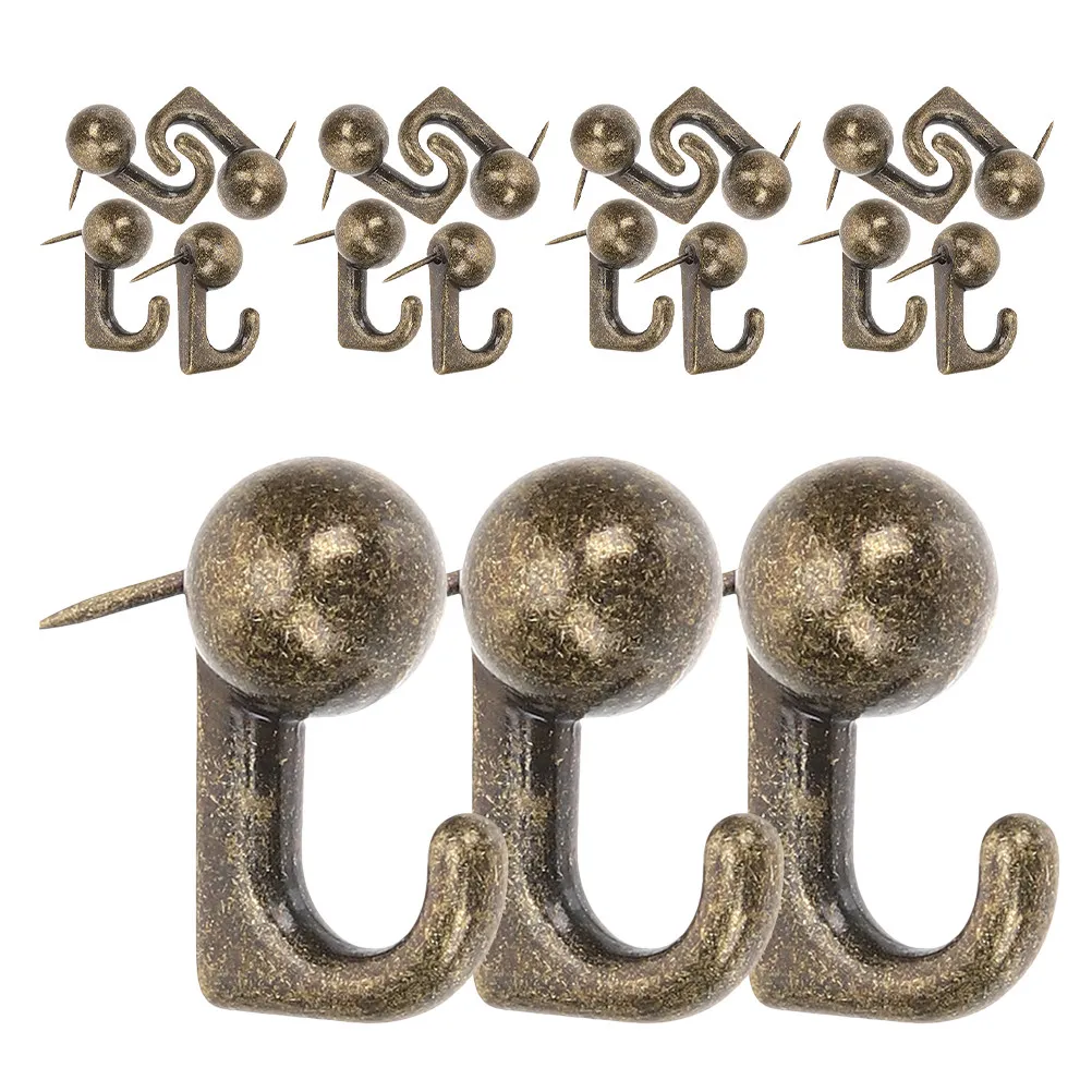 20Pcs Zinc Alloy Hanging Nails Thumbtacks Color for Office School Map Markers Photo Wall Cork Board Hooks Multi-Function