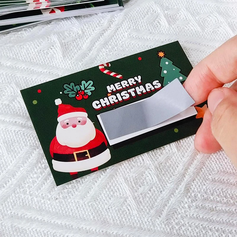 مجموعة بطاقات خدش عيد الميلاد مكونة من 30 قطعة، قسائم هدايا ذاتية الصنع مع جوائز ألعاب حفلات الأعياد الممتعة بنمط سانتا كلوز والشجرة #3