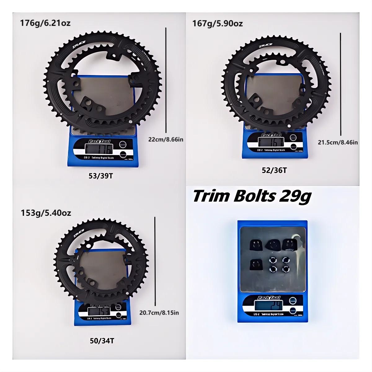 ZRACE Asymmetric Road Chainring For 105 FC-R7000, ULTEGRA FC-R8000, DURA-ACE FC-R9100, 50-34T 52-36T 53-39T,110BCD 4-Bolt