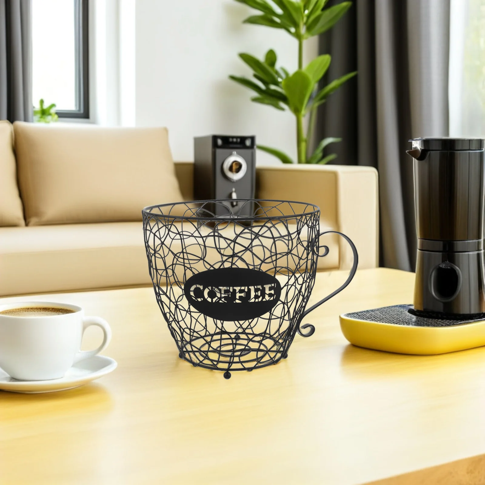 

Black Iron Coffee Capsule Storage Basket Cup Shaped Espresso Pod Holder Kitchen Bar Organizer Rack Countertop Decor