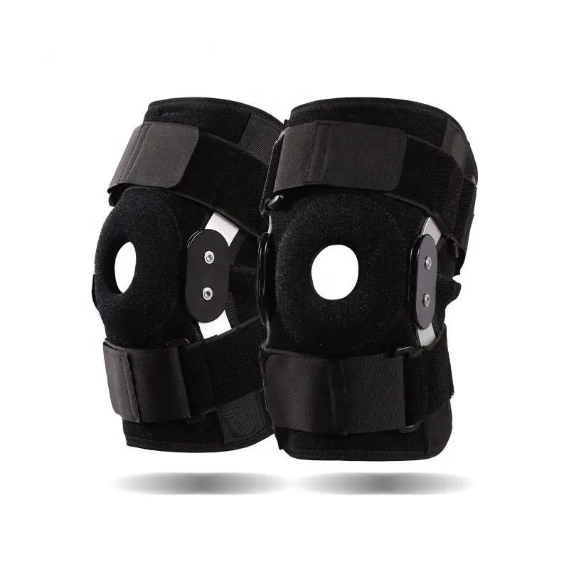 Patella Hinged Knee Braces Orthopedic For Knee Pain With Springs Compression Removable Steel Splint Support Knee Sleeve