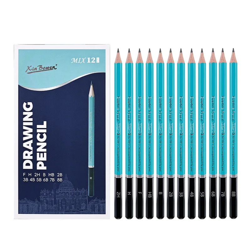 

12 Pieces/set Sketch Penci Painting Lead Pencil Painting Fine Arts Charcoal Pen Soft Medium Hard Wooden Drawing Sketching Pen