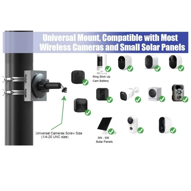 Multifunctional Surveillances Camera Mount for Home and Office Use Featuring Easy Installation and Rust Resistant Design H8WD