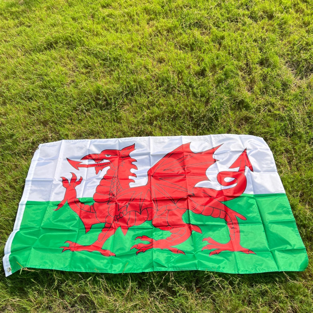 90x150 CM Welsh Flag Wales Red Dragon  Wales Flag Welsh red Dragon Cymru UK United Kingdom union flag polyester Great Britain Ba