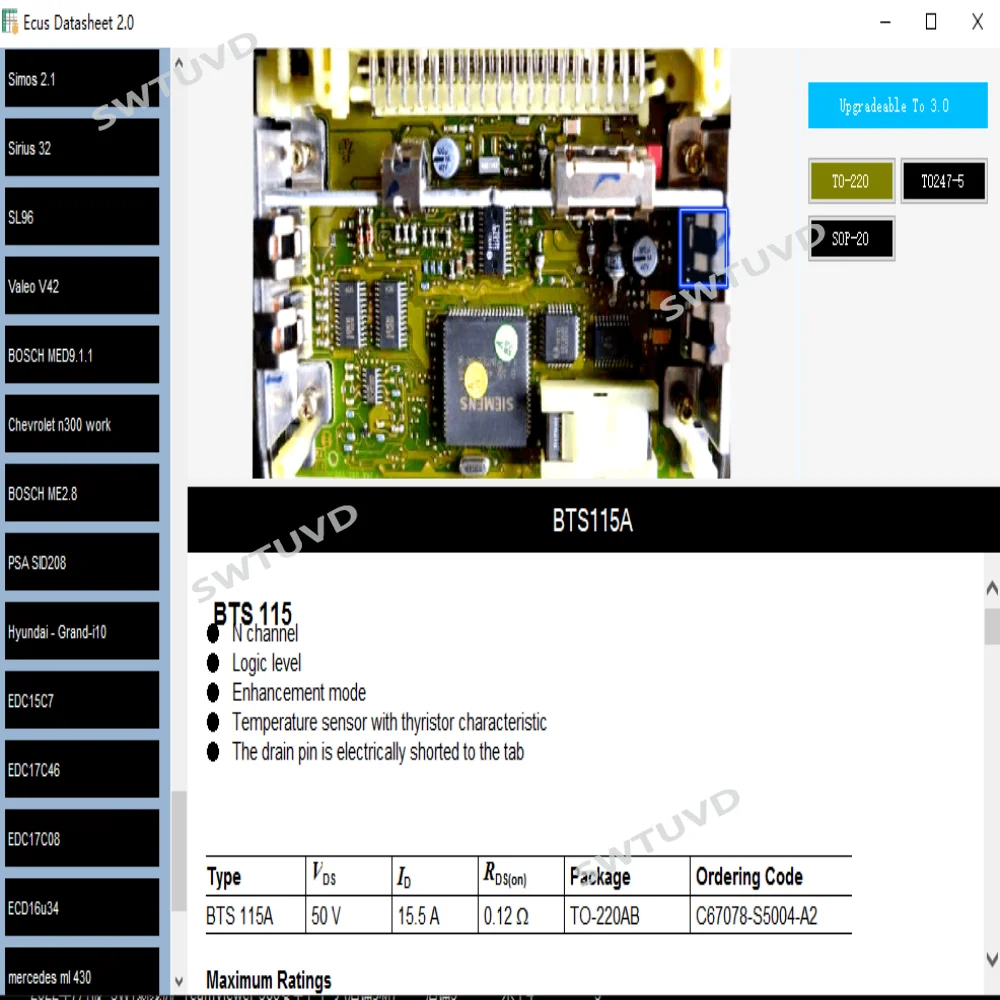 Software Ecus Datasheet 2.0 Ecu Repair Schematic Database Car ECUs Additional Information Electronic Components  PCB for Bosch