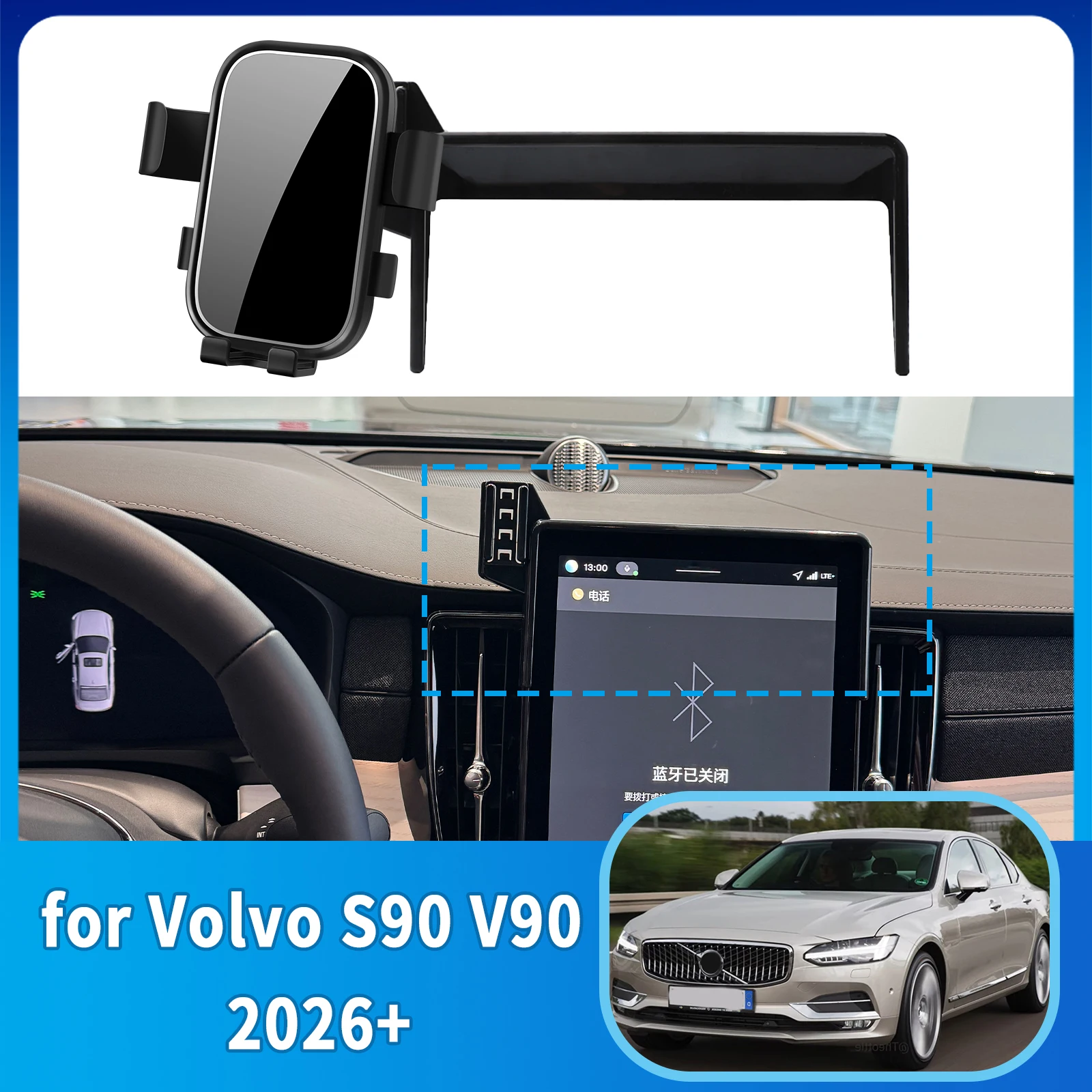 

Accessories Car Mobile Phone Holder fit for Volvo S90 V90 2026+ GPS Bracket Navigation Stand Auto