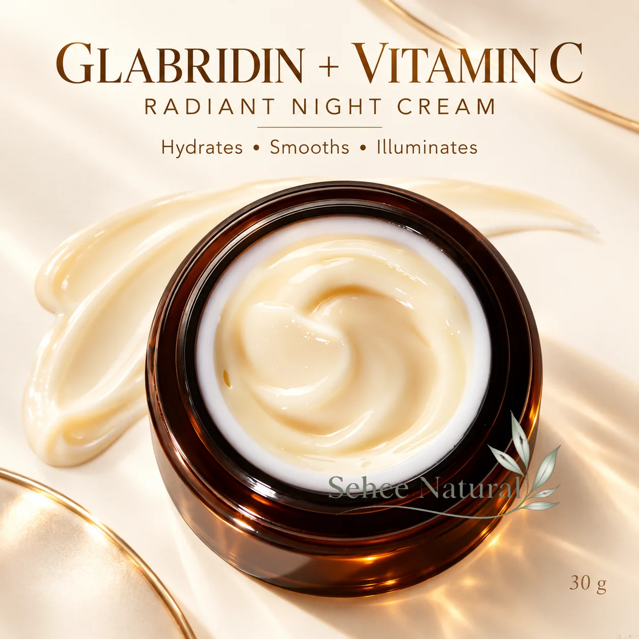 Glabridin & Vitamin C Night Cream for Dull Skin, Hydrating Facial Moisturizer for a Radiant, Even-Looking Complexion, Salon Size