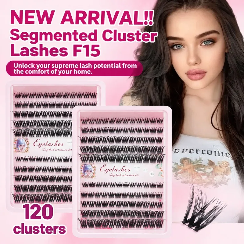 10 Rows Cluster Eyelash Set Fluffy Curly Segmented Individual Lash Clusters Self Grafting False Eyelashes for Women DIY Home