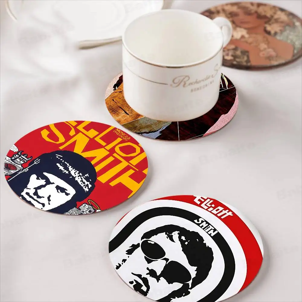 Singer Elliott Smith Round Coasters Insulated Durable Cups Coffee Coaster Plate Mats Home and Decoration Kitchen Utensils