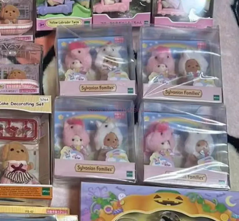 Original sylvanian famílias anime figuras conjunto de natal robô unicórnio ataque brinquedo vestir festa boneca festivais limitado presente de natal