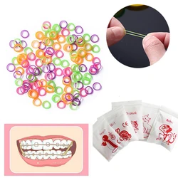100pcs dental colored elastic latex rings, braces, dental rubber bands, non-toxic material 3.5OZ dental colored rubber bands
