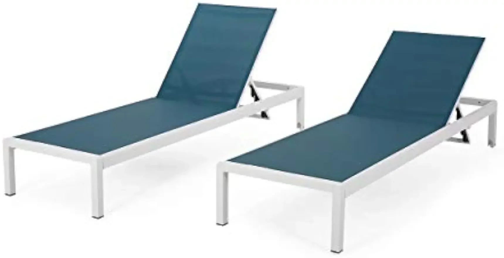 

Vicky Coral Outdoor Chaise Lounges (Set of 2), Blue and White Camping Chair Folding Chair