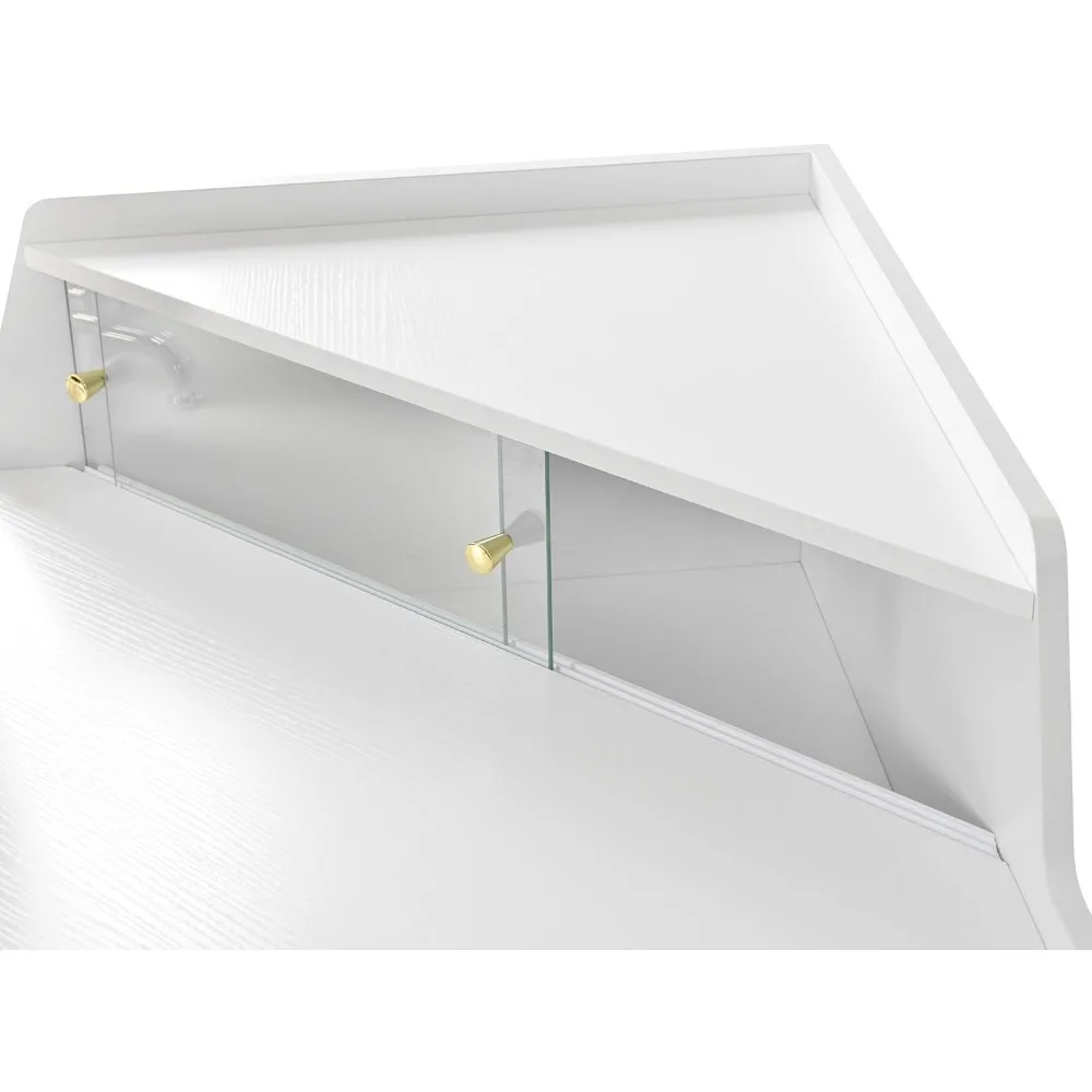 Туалетный столик для макияжа с зеркалом и подсветкой, небольшой угловой туалетный столик 44,09 л с табуреткой, туалетный столик с раздвижной стеклянной дверью, I