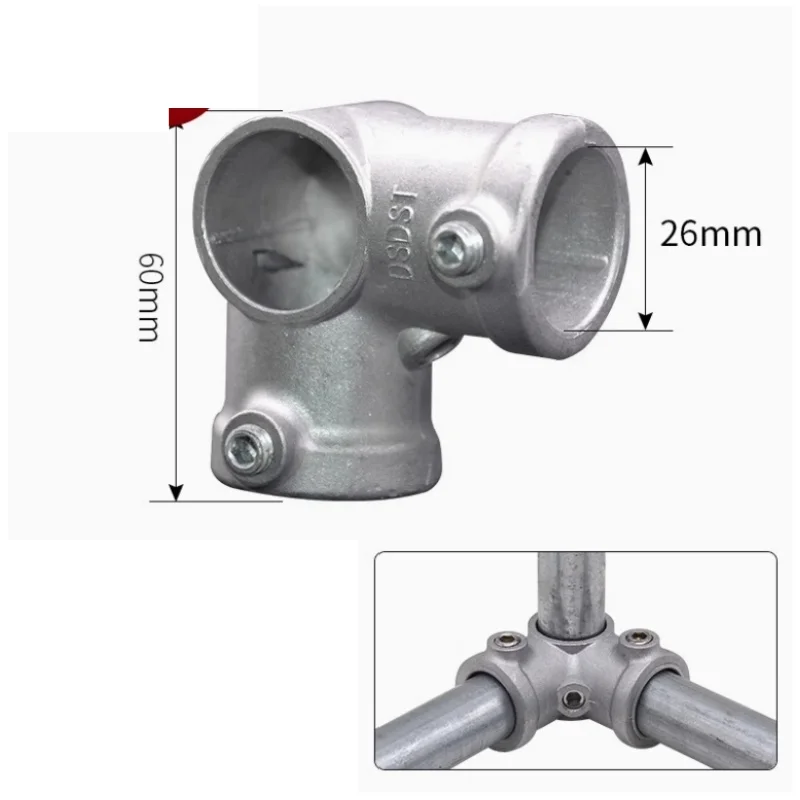 OD 25mm Pipe fitting Pipe joint Connector Elbow Tee Base Flat Fitting Connection Fastener Steel Tube Shelf Parts Aluminum alloy