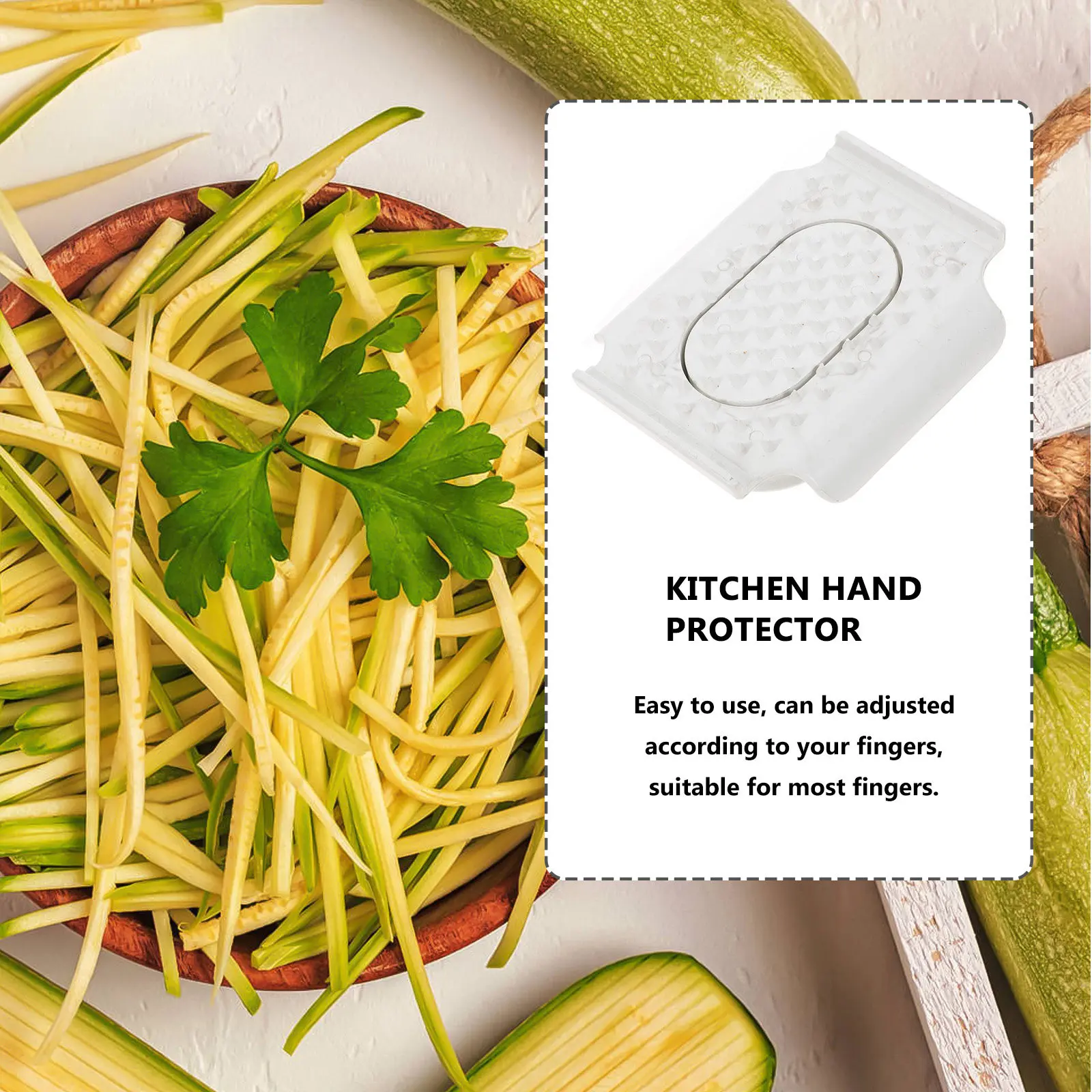 Premium Anti-Rust PP Plastic Finger Protector for Kitchen Slicing Dicing Cutting Safety Hand Guard Protection Tool for Cooks