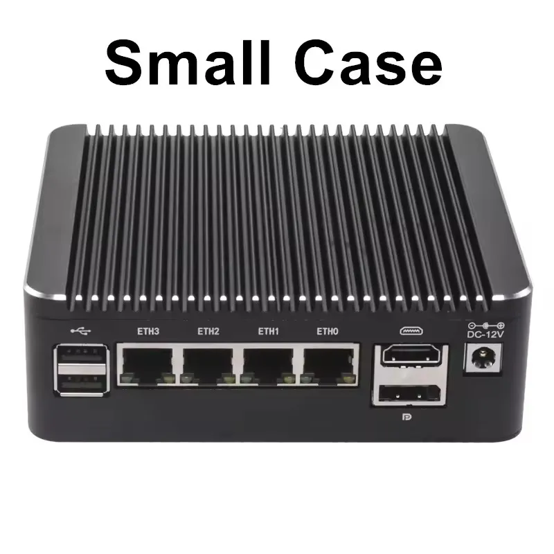 Topton 12th Gen Intel N100 2.5G Soft Router 4x i226-V LAN 1*COM RJ45 Bezwentylatorowy Mini PC Firewall Komputer Type-C pfSense PVE ESXi
