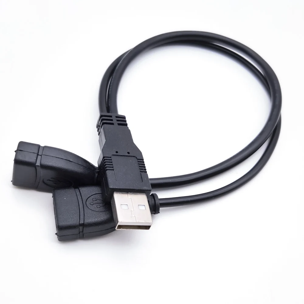 1Pc USB 2.0 A Y Cable 1 Male To 2 Female