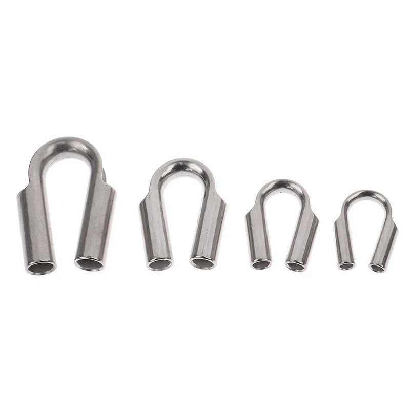 304 Stainless Steel M2 to M8 Silver Cable Wire Rope Clamp Thimbles Rigging Hardware Chicken Heart Ring Fixing Workpiece