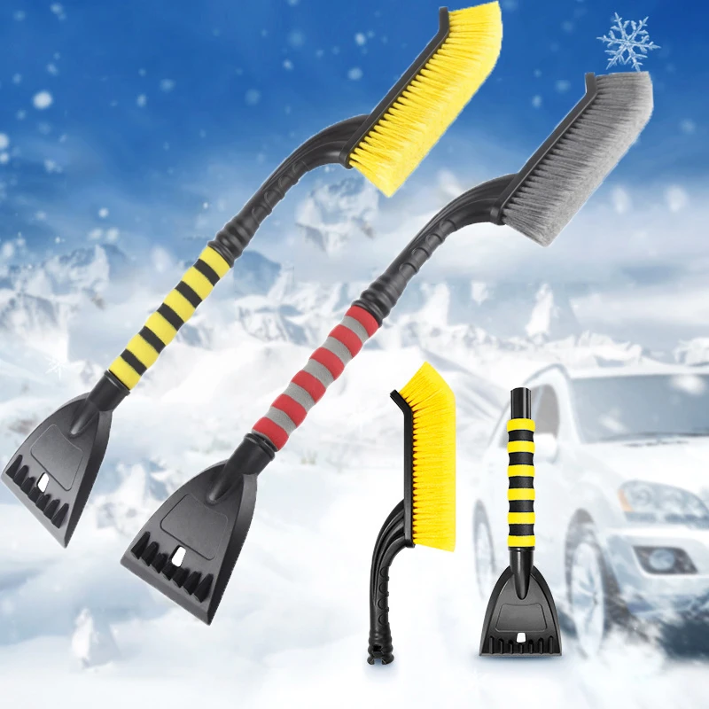 Car Cleaning Tools Snow Shovel Sweeping Cleaning Brush Universal Detachable Auto Windshield Ice Scraper With Foam Handle 2 In 1