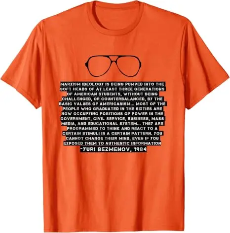 KGB-Abtrünniger Yuri Bezmenov: Warnung an den Westen vor Marxismus T-Shirt Y2k Personalisiertes Weiches Baumwoll-Kurzarm-Shirt mit Spruch – Detail 8