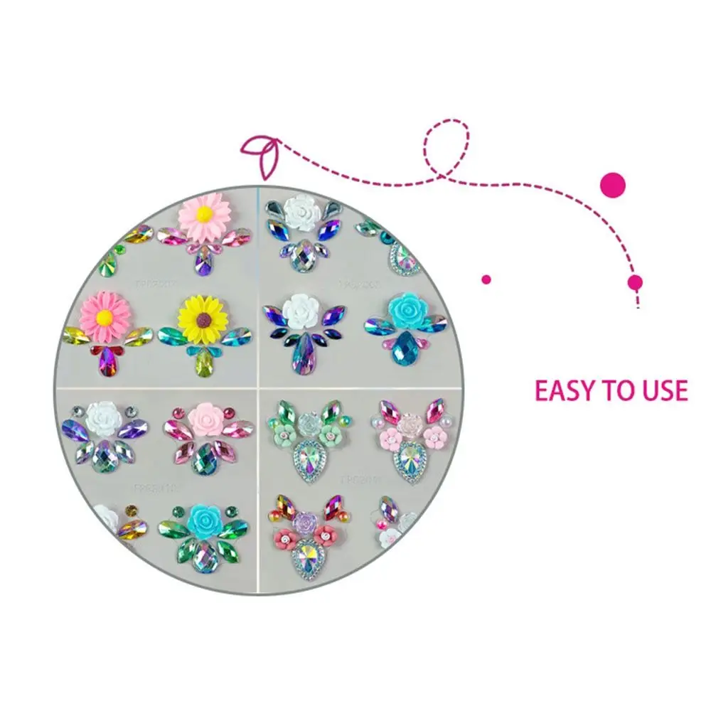 Adesivo maquiagem diamante adesivo máscara de diamante 3d cristal gemas tatuagem temporária glitter rosto adesivos feminino