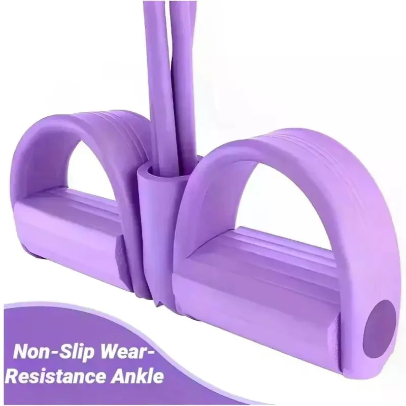 8-Tube TPE Foam Rope Stretching Band with Non-Slip Handles, Elastic Tension Fitness Equipment for Abdominal Arms Training, Portable Yoga Workout Set
