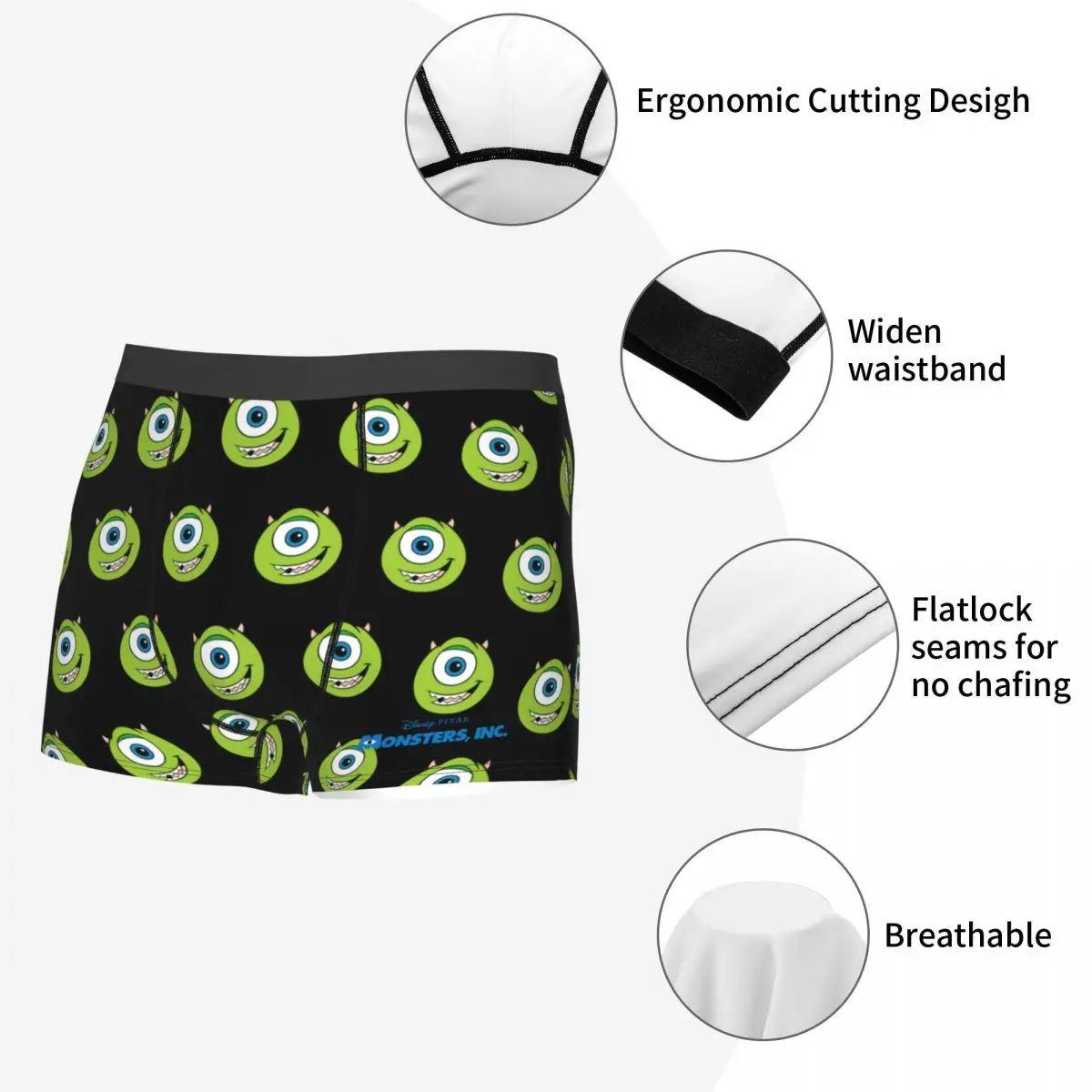 Sullivan Disney Monsters University Mike Underpants Cotton Panties Man Underwear Comfortable Shorts Boxer Briefs