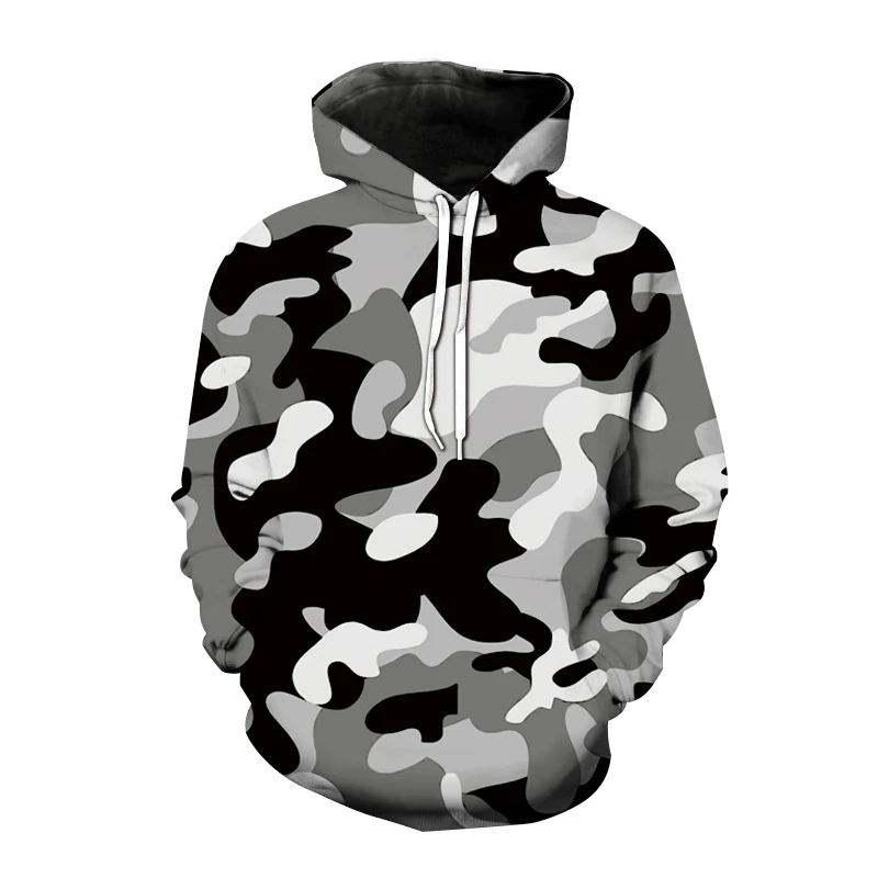 Camouflage 3d Print Hooded Sweatshirt Men Fashion Pullover Hoodie Harajuku Street Chic Sweatshirt Personality Casual Hoodies