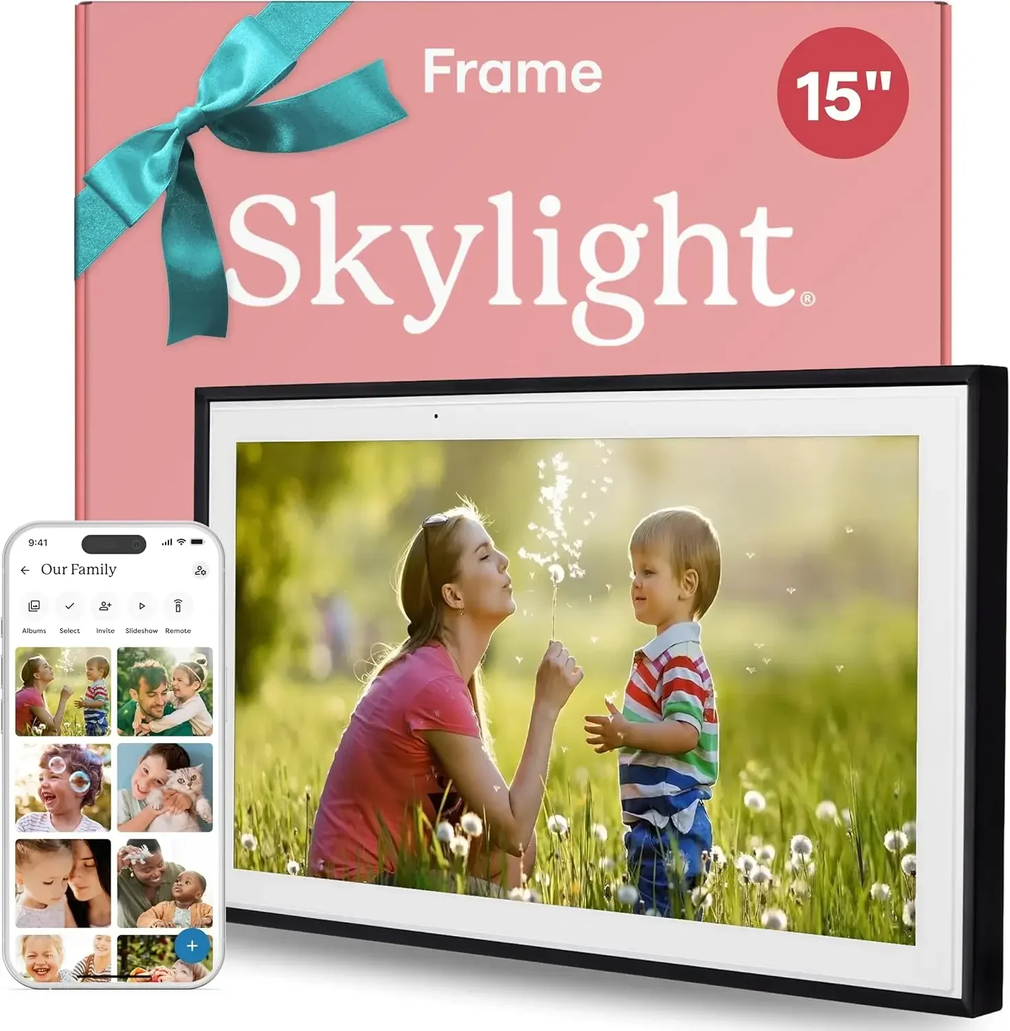 Digital Picture Frame: 15 Inch WiFi Enabled with Load from Phone Capability, Touch Screen Digital Photo Frame Display - Customiz
