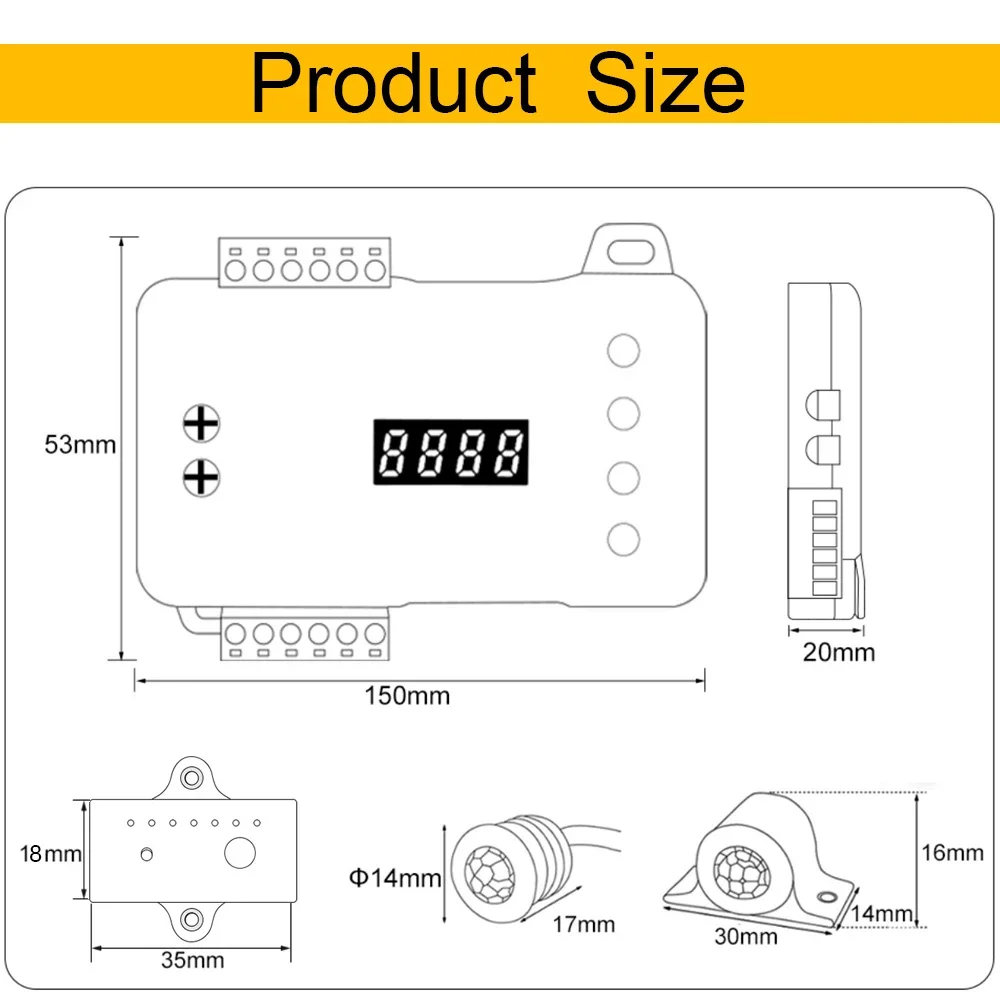 Imagem -03 - Led Stair Light Strip com Sensor de Movimento Pir Escurecimento Streamline Flexível sob o Gabinete dc 12v Rgb Siga o Passo