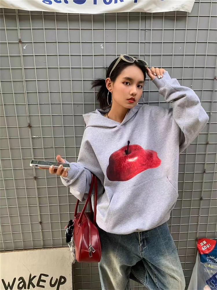 LOTDOOTN surdimensionné américain Sle rétro pull décontracté à manches longues manteau Sweat-shirt à la mode automne Cool confortable Harajuku pull