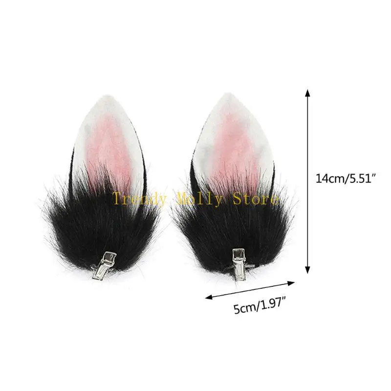 N5KB 코스프레 토끼 귀 오리 빌 헤어 클립 애니메이션 헤어 핀 헤드 드레스 고딕 헤어 클립