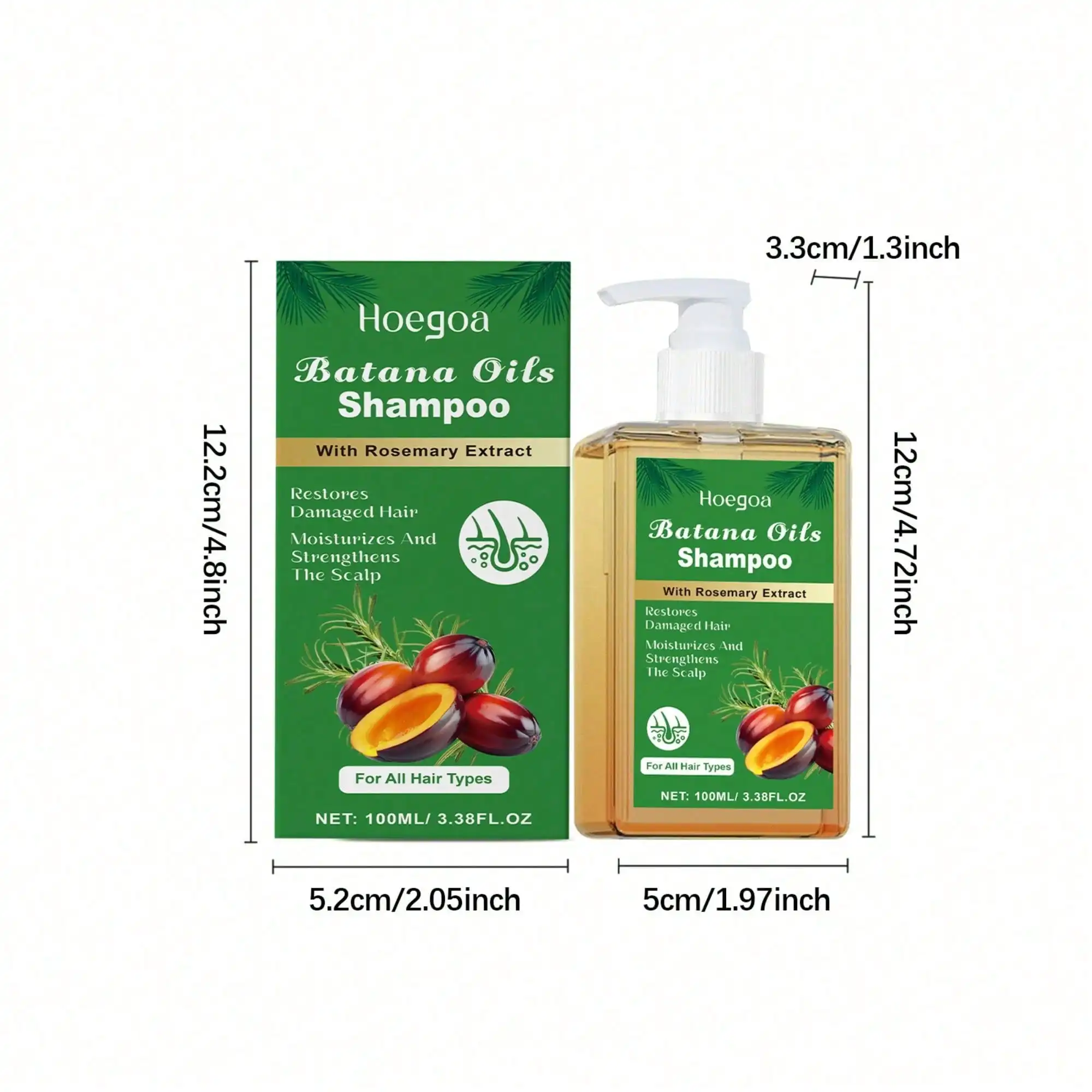 Batana Shampoo Infused with Rosemary Oil, Gentle Daily Hair Cleanser for Scalp & Hair Nourishment, Supports Comfortable Scalp Condition & Hydrated Hair, Suitable for All Hair Types, Luxury Holiday Gift Selection