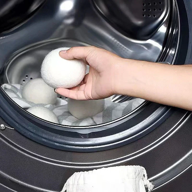 CANBOUN 6 pz Riutilizzabili Lana Asciugatrice Palle Ammorbidente Lavanderia Casa 5 cm In Pile Asciutto Kit Palla Utile Vestiti Lavatrice Accessori