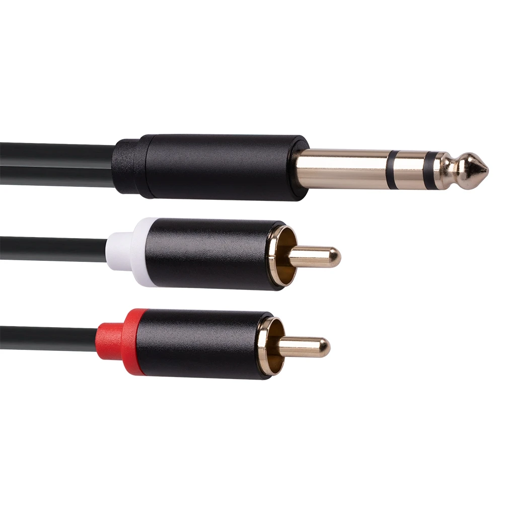 Enjoy Life, It's Worth Having 6.35mm Cable to Audio Cable Aux Jack Y Splitter Cable for Amplifiers