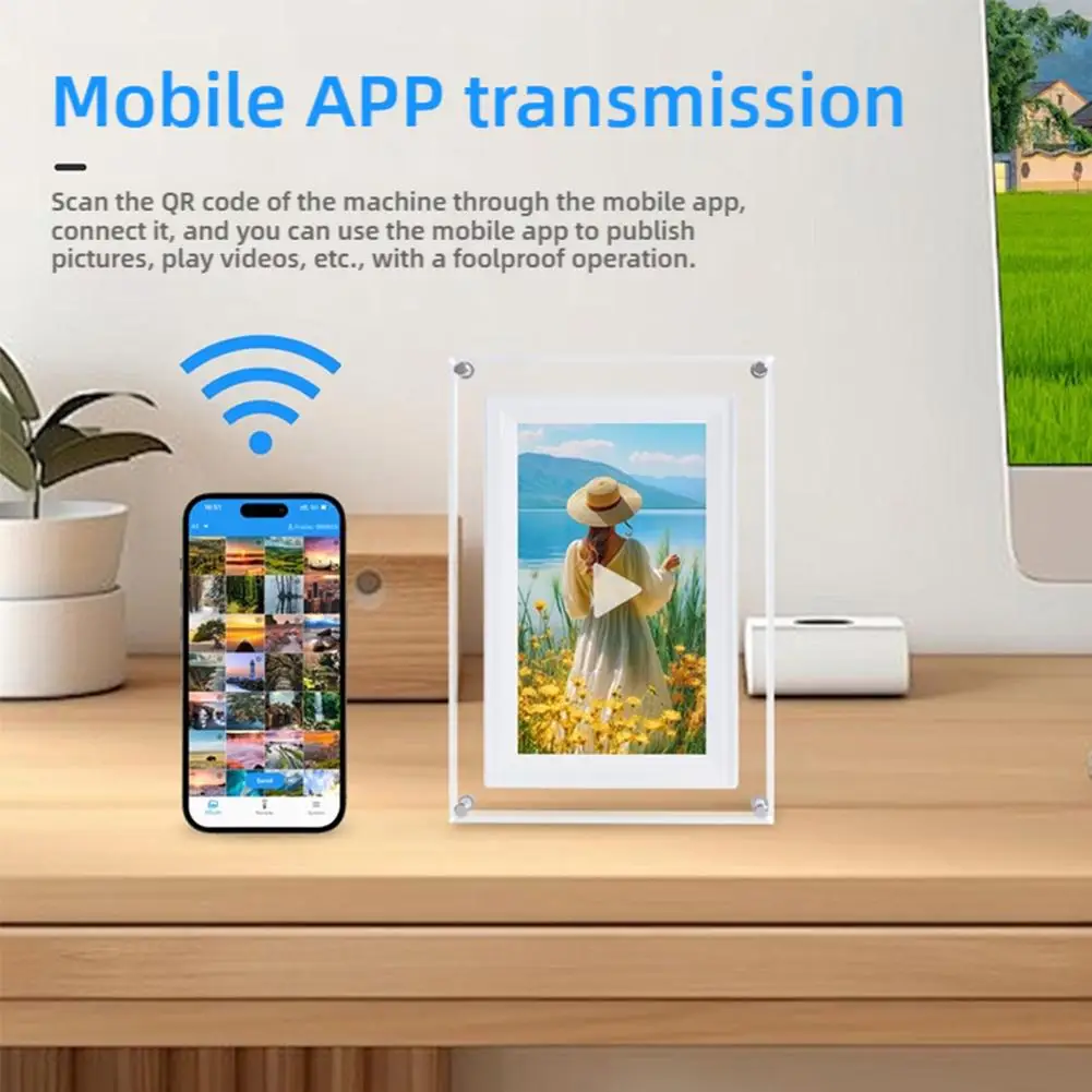 

New 7-inch Acrylic Digital Photo Frame Multifunctional High-end Gift WIFI Intelligent Electronic Photo Frame Picture And Video