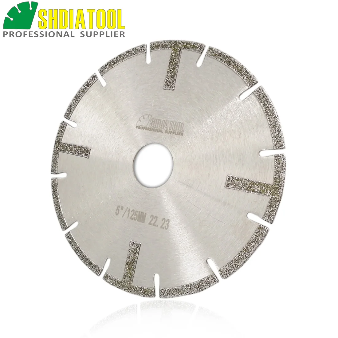 SHDIATOOL 1Pc Dia125mm Electroplated Diamond Cutting Disc Granite Marble Saw Blade Both Side 5Inch Reinforced Diamond Cutter