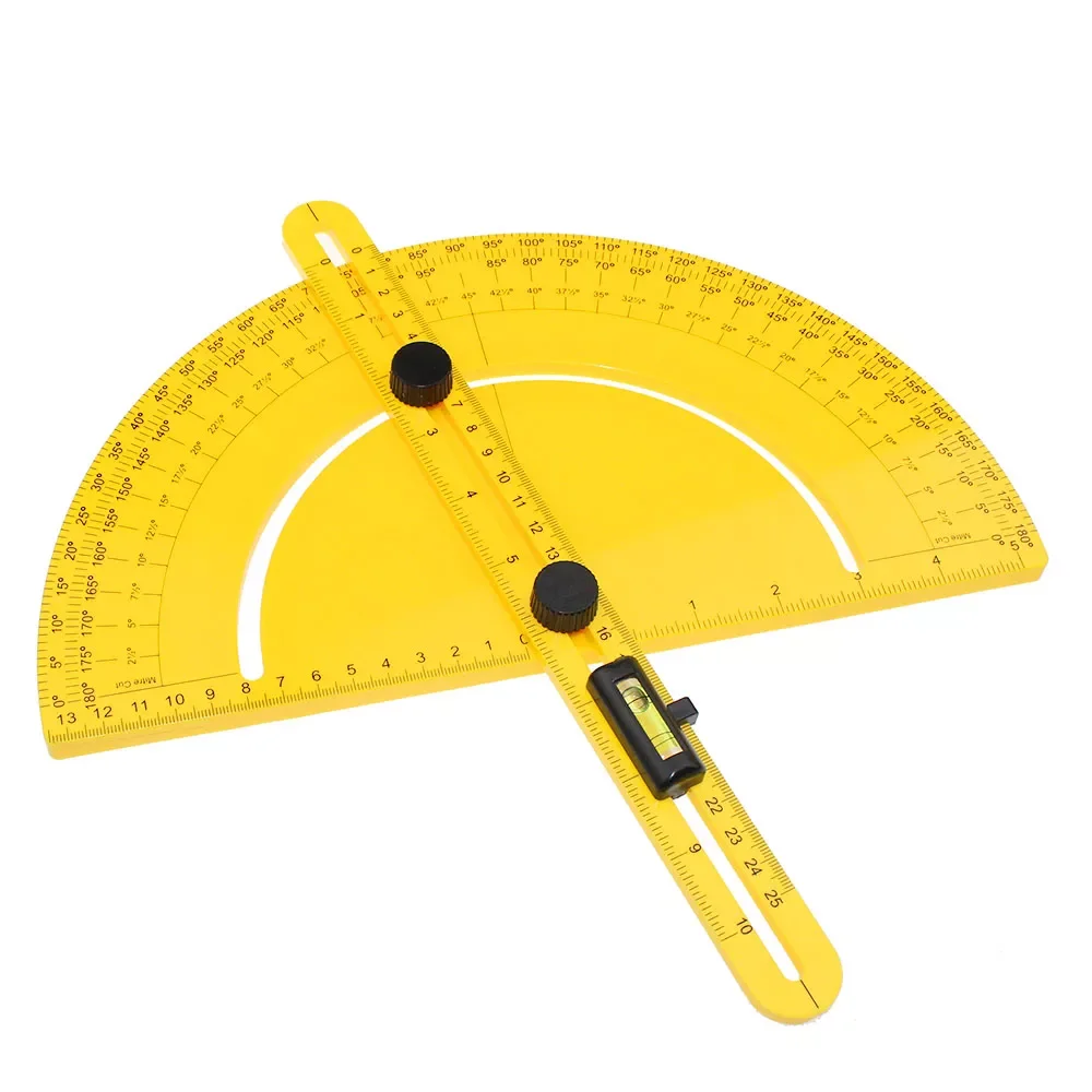 Plastic Swing Arm Multi Angle Ruler Finder Plastic 180 Degree Protractor for Builder Carpenter Craftsman and Engineer Large Size
