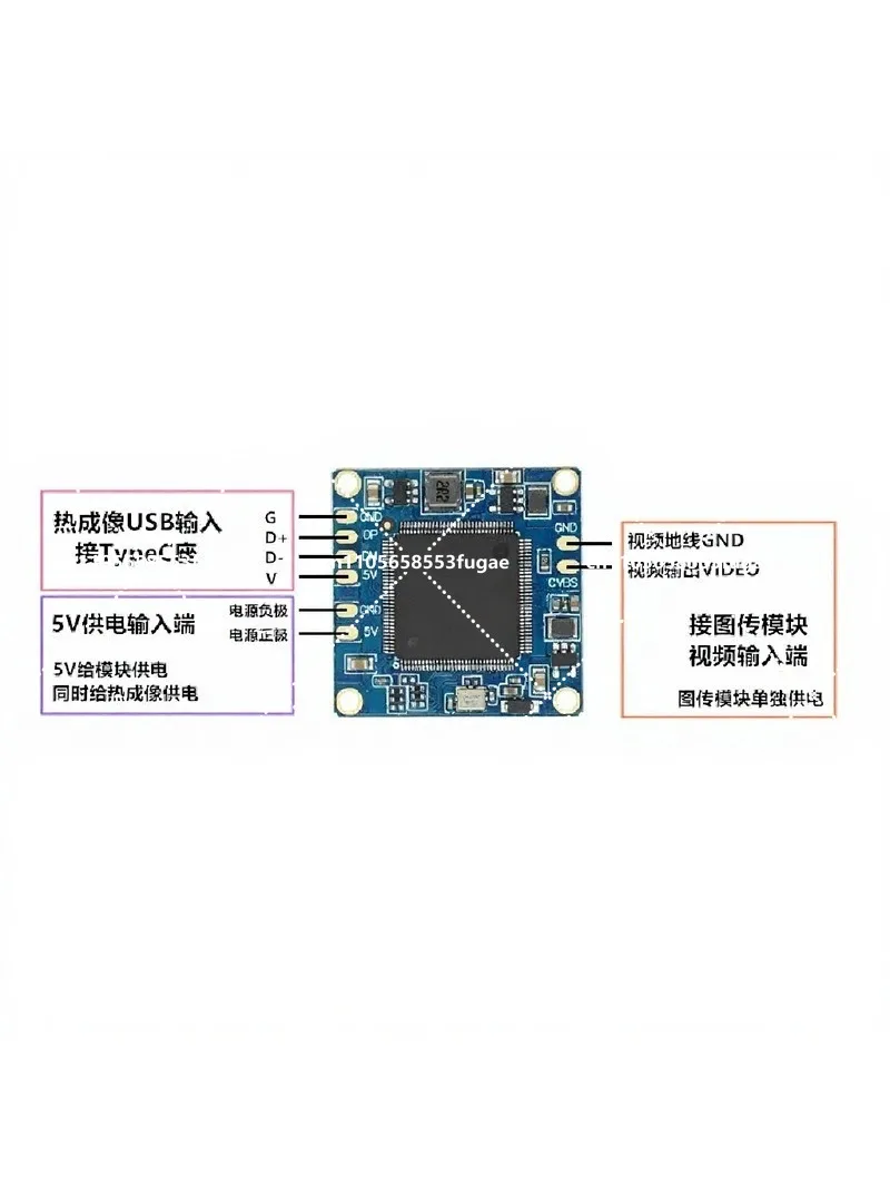 Thermal Imaging UVC to CVBS Video Converter Module USB Camera to Analog Output Board
