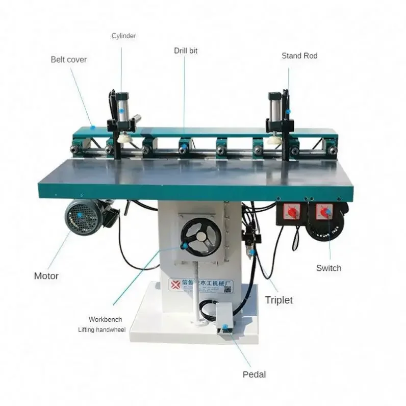 TEBAK Woodworking Machine XJ-22 New Style Woodworking Adjustable Horizontal Multi Spindles Wood Drilling Machine