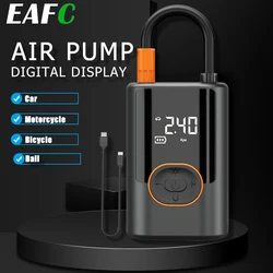 EAFC Wireless Air Pump 4000mAh Inflatable Car Tire Inflator Charging Digital Display Air Compressor Pump LED Light for Auto Moto